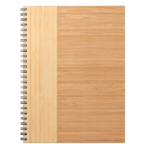 Natural Bamboo Border Wood Grain Look Notebook