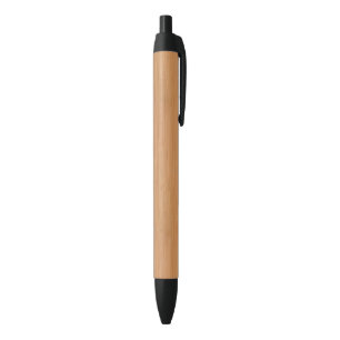 Natural Bamboo Wood Grain Look Black Ink Pen