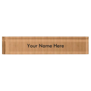 Natural Bamboo Wood Grain Look Nameplate