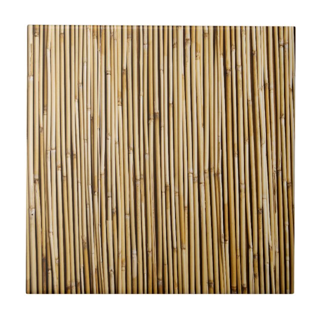 Natural Bamboo Zen Background Customised Template Ceramic Tile (Front)