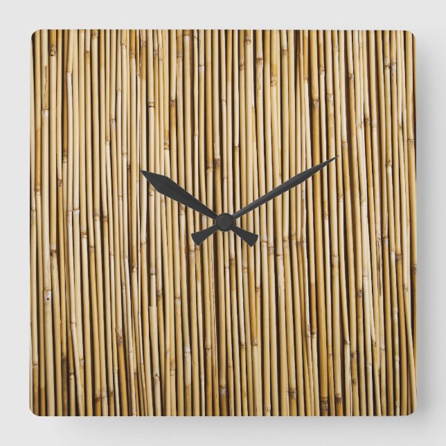 Natural Bamboo Zen Background Customised Template Square Wall Clock (Front)