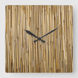 Natural Bamboo Zen Background Customised Template Square Wall Clock