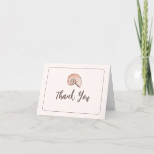 Natural Beach Seashell Folded Thank You Card