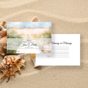 Natural Beach Share a Memory Funeral Memorial Card