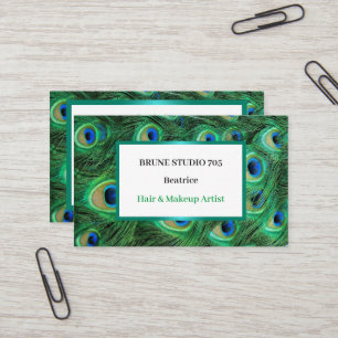 Natural & Beautiful Shiny Peacock’s tail feathers. Business Card