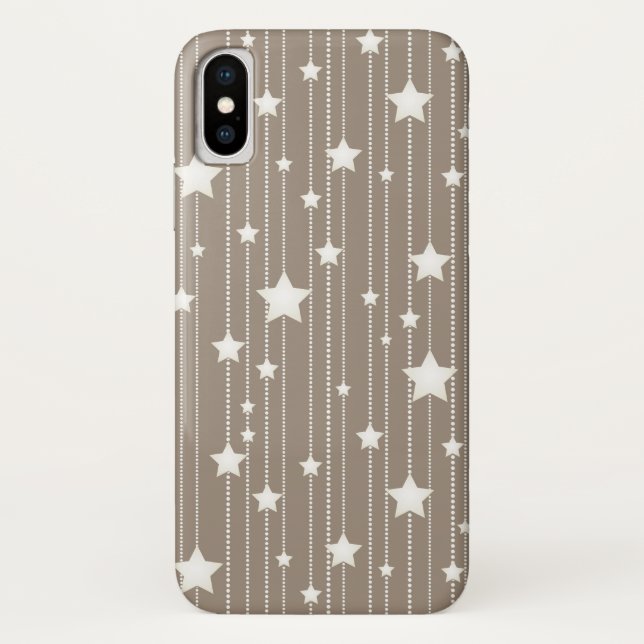 Natural beige and white stars garlands Case-Mate iPhone case (Back)