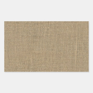 Natural Beige Burlap Rectangular Sticker