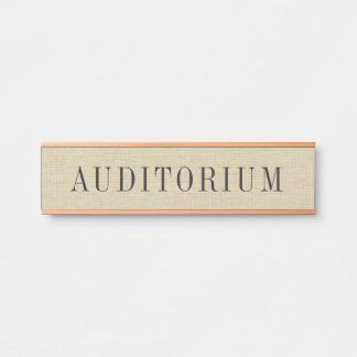 Natural Beige Linen Fabric With Grey Typography 3 Door Sign