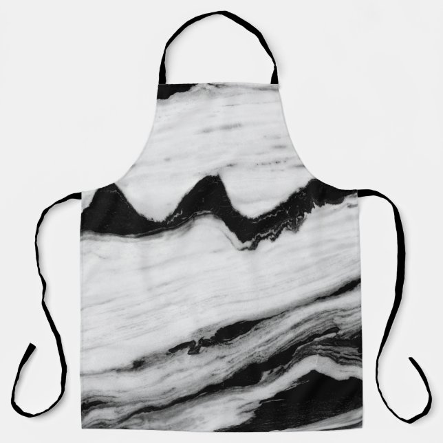 natural black and white marble texture, luxurious  apron (Front)
