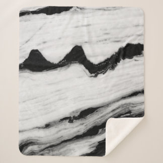 natural black and white marble texture, luxurious  sherpa blanket