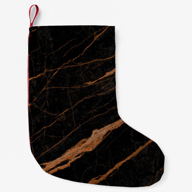 natural black emperador marble texture background  small christmas stocking (Front)