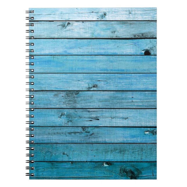 Natural blue wood, textured background. notebook (Front)
