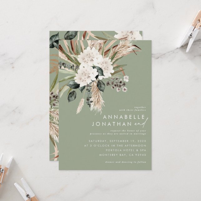 Natural bohemian botanical modern elegant foliage (Front/Back In Situ)