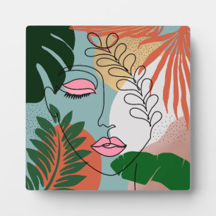 Natural Boho tropical illustration Plaque