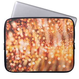 Natural bokeh and bright golden lights laptop sleeve