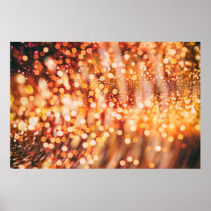 Natural bokeh and bright golden lights poster