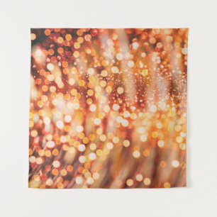 Natural bokeh and bright golden lights tapestry