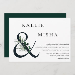Natural Botanic Greenery Ampersand Wedding Invitation