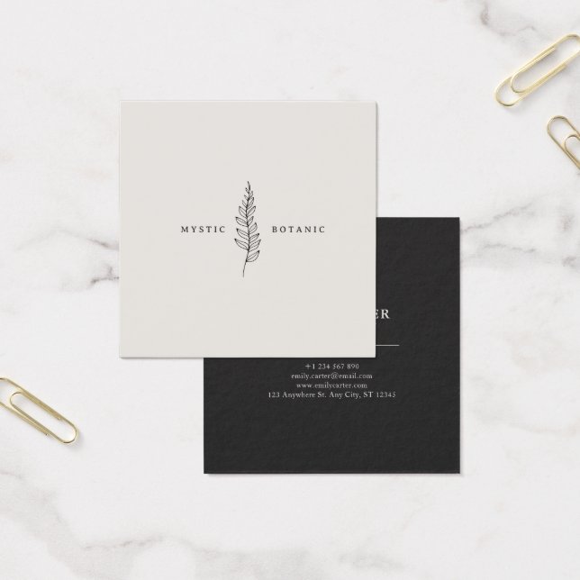 Natural Botanic Leaf Modern Business Profile Card (Office)