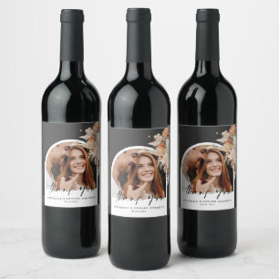 Natural botanical arch photo modern pampas wine la label