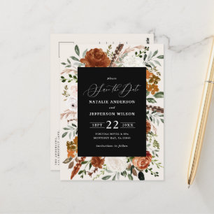 natural botanical rustic elegant modern wedding p postcard