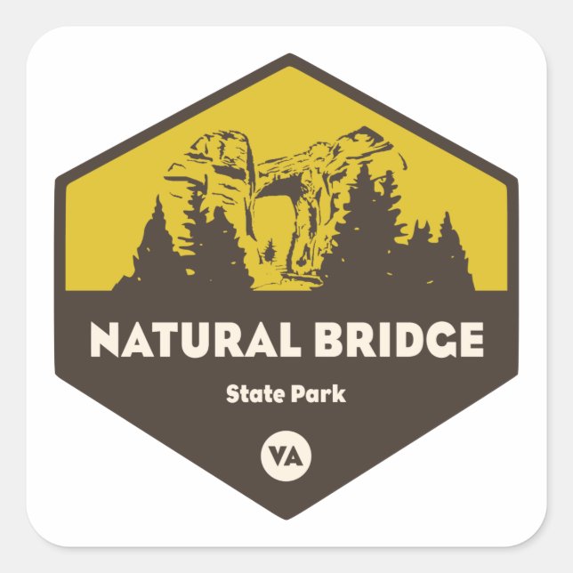Natural Bridge State Park, Virginia Square Sticker (Front)