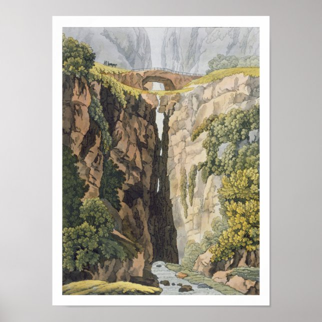 Natural Bridge, Valle d'Icononzo (colour litho) Poster (Front)