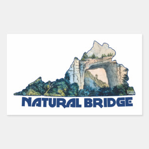 Natural Bridge Virginia State Map Rectangular Sticker