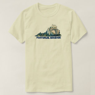 Natural Bridge Virginia State Map T-Shirt