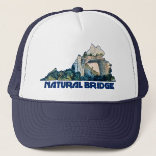 Natural Bridge Virginia State Map Trucker Hat