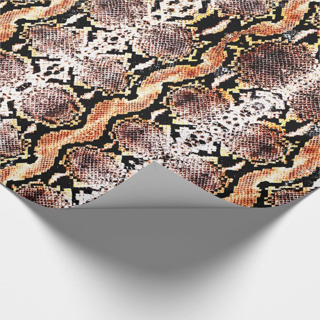 Natural Brown Acid Wash Boa Constrictor Snakeskin Wrapping Paper (Corner)