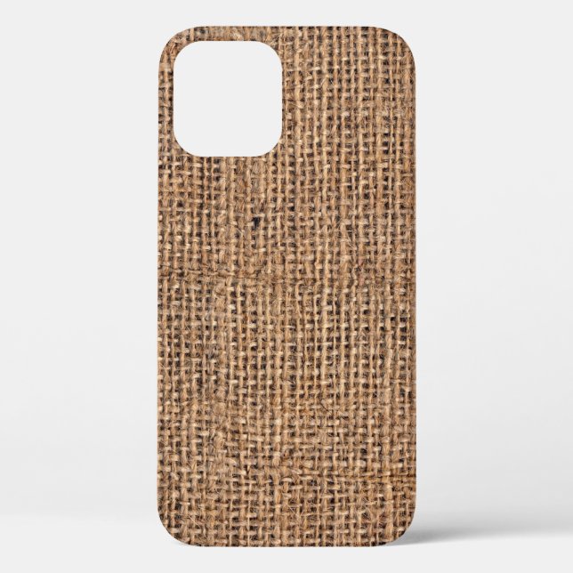 Natural Brown Burlap Canvas Coarse Grunge Backgrou Case-Mate iPhone Case (Back)