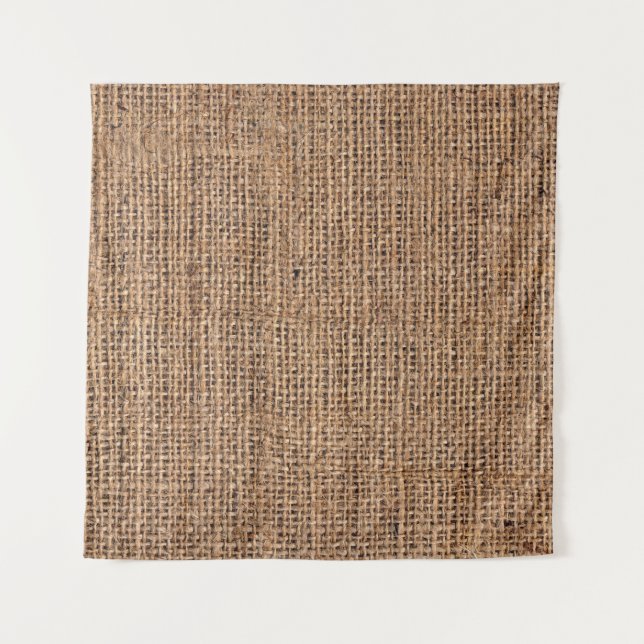 Natural Brown Burlap Canvas Coarse Grunge Backgrou Tapestry (Front)