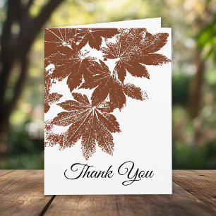 Natural Brown Fall Leaves Sympathy Thank You