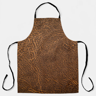 Natural Brown Leather: Textured Background Apron