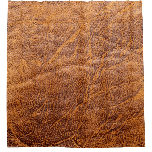 Natural brown leather texturetexture, leather, ski shower curtain (Front)