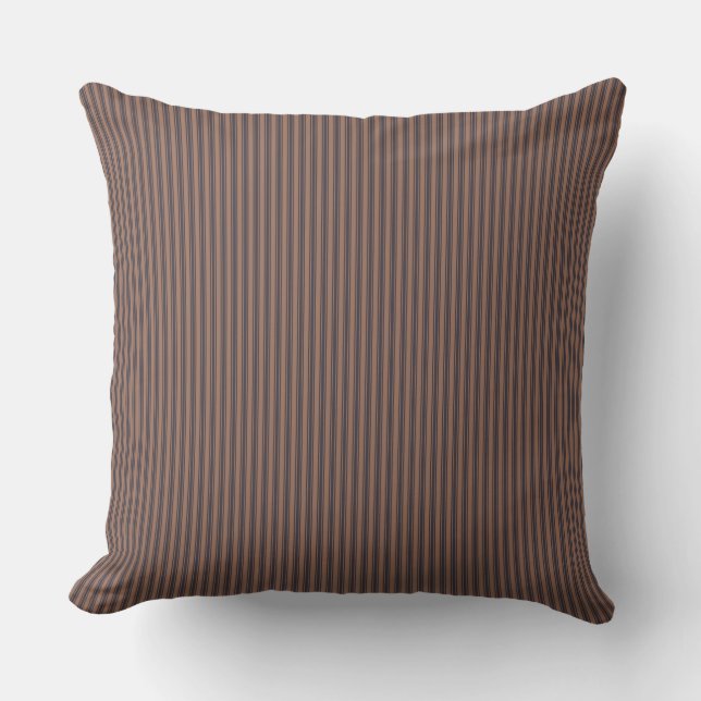 Natural Brown Ticking Stripe Cushion (Front)