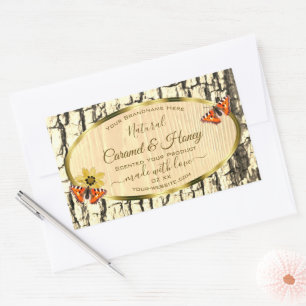 Natural Brown Wood Grain Tree Bark Product Labels