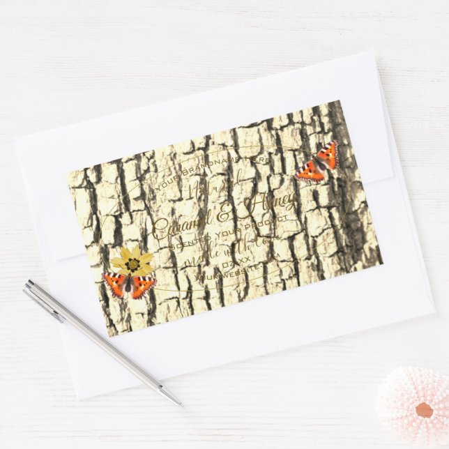 Natural Brown Wood Grain Tree Bark Product Labels (Envelope)