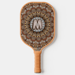 Natural Browns Mandala Pattern Pickleball Paddle