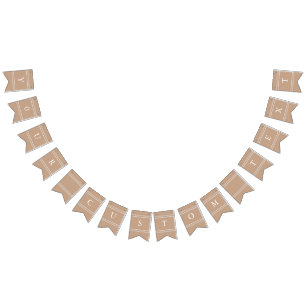 Natural Burlap Solid Colour Trend Bunting