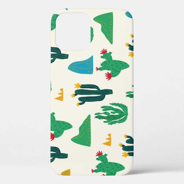 Natural Cactus: Folk Art Seamless. Case-Mate iPhone Case (Back)