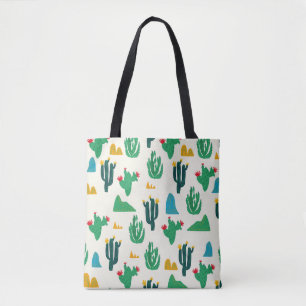 Natural Cactus: Folk Art Seamless. Tote Bag