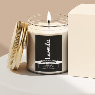 Natural Candle Black And White Product Label
