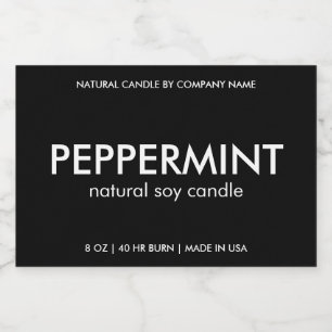 Natural Candle Product Label For Home Business