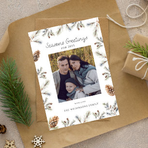Natural christmas folage photo xmas holiday card
