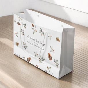 Natural christmas folage photo xmas large gift bag