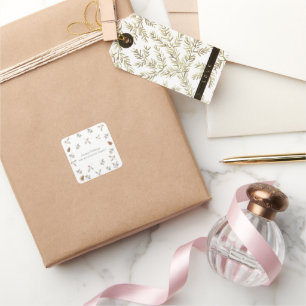 Natural christmas folage photo xmas square sticker