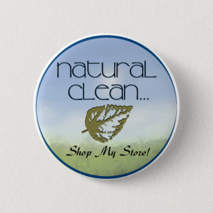 Natural Clean 6 Cm Round Badge