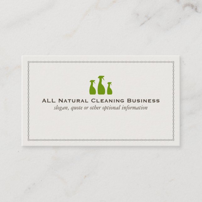 Natural Cleaning Service Business Cards (Front)